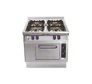 Four-burner gas stove with down round stove